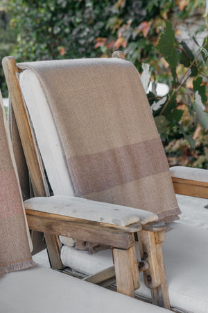 Manta de alpaca beige