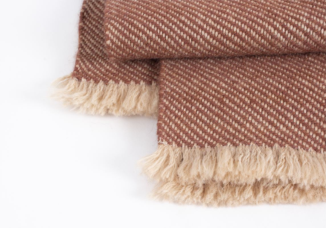 Bufanda en espiga de Alpaca color cobre