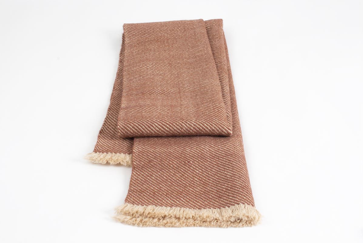 Bufanda en espiga de Alpaca color cobre