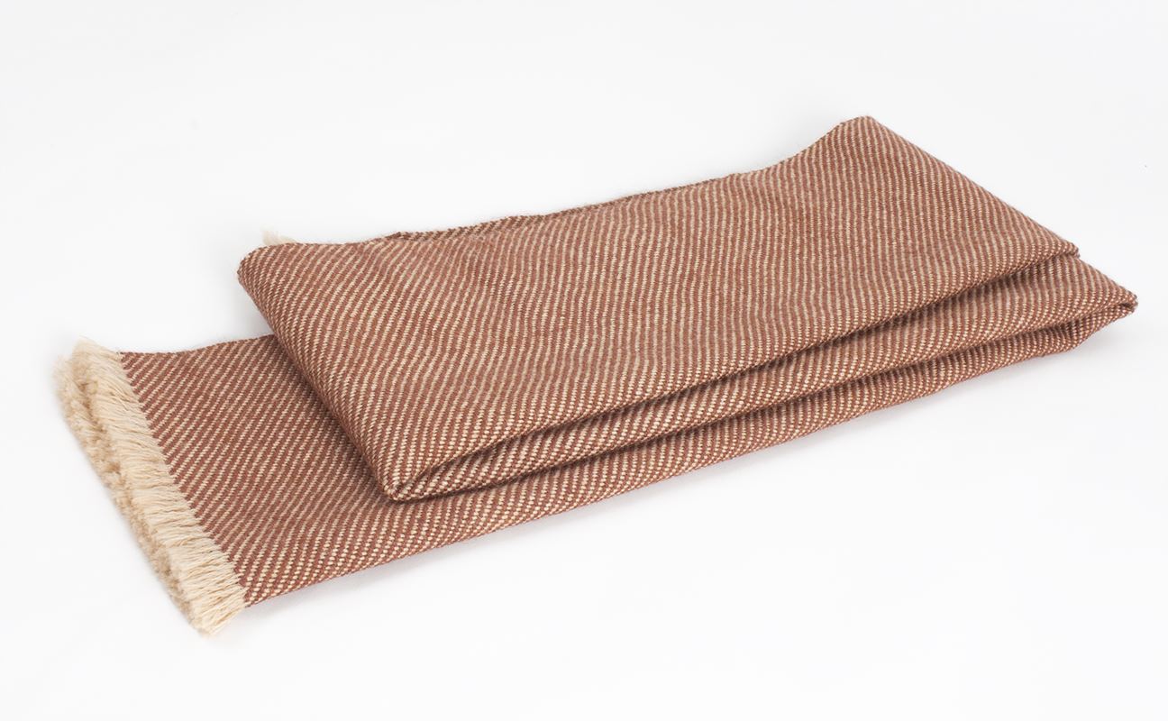 Bufanda en espiga de Alpaca color cobre