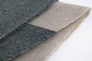 Chal de Cashmere verde con beige