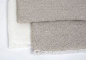 Chal de Lino blanco con gris