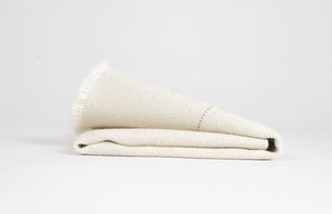 Manta bebé de Alpaca Baby con Seda blanca