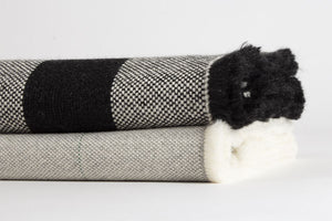 Manta de Alpaca antracita y blanca