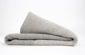 Manta de Alpaca en dos tramos de gris y cruda
