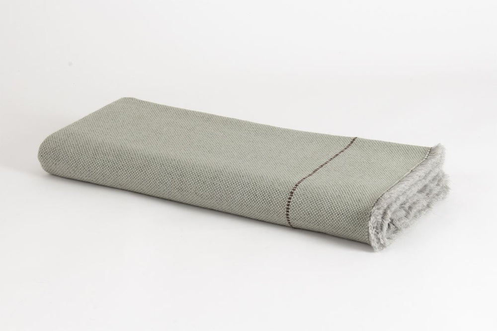 Manta de Lana Merino verde claro con Alpaca