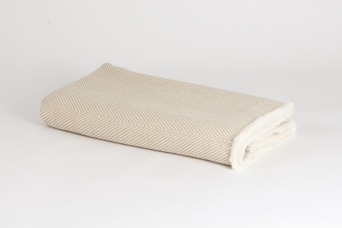 Manta en espiga de Alpaca nuez tostada