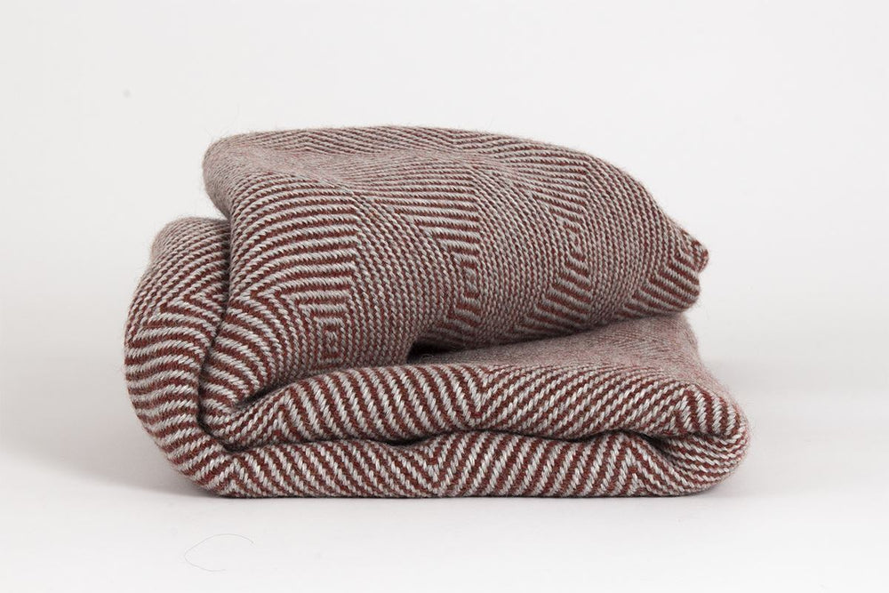 Manta en Ojo de Ganso de Alpaca caldero