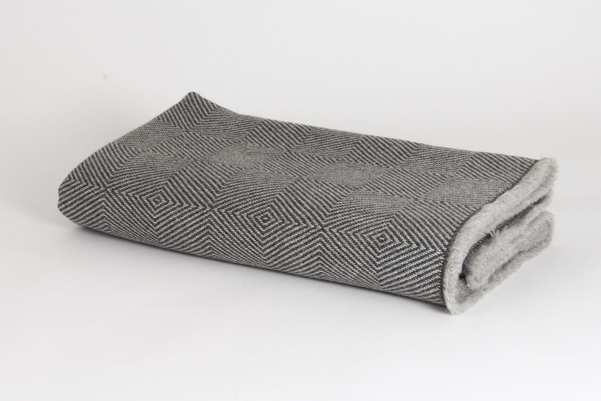 Manta en Ojo de Ganso de Alpaca gris marengo