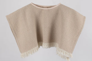 Ruana bebé con Alpaca nuez y blanca